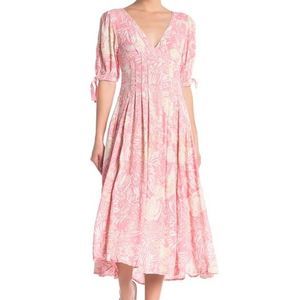 Free People Forever Always Pink Midi Dress Floral